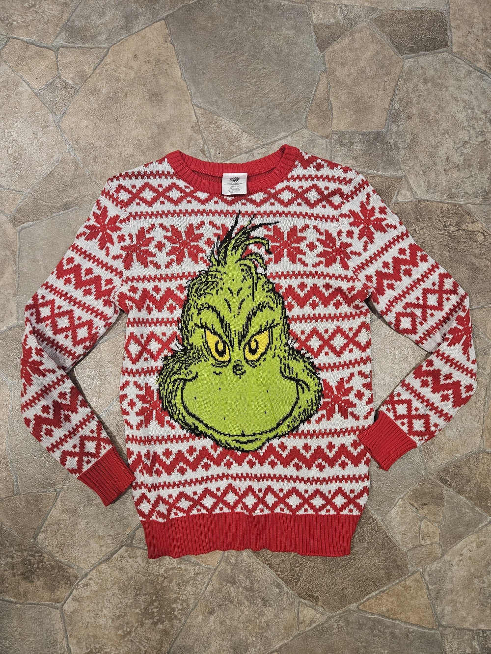 Dr. Seuss Red & White Grinch Fair Isle Sweater